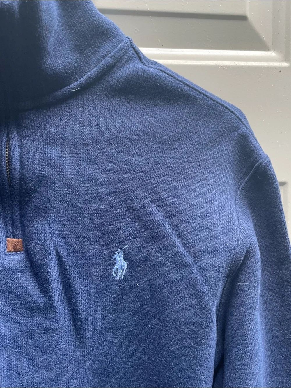 Polo Ralph Lauren blue partial zip pullover top Men Small Like new